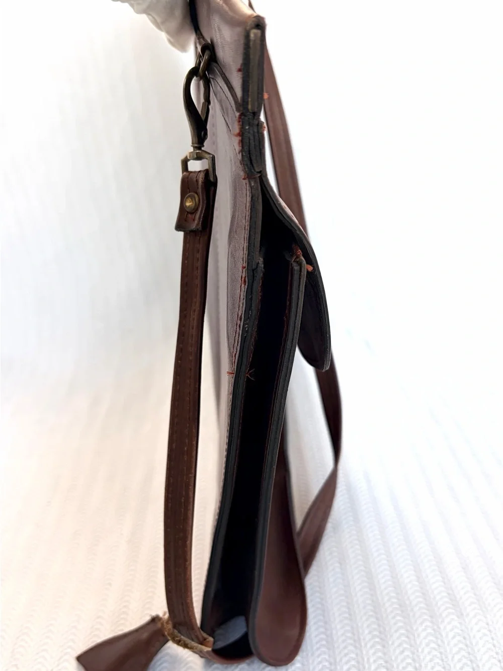 Vintage Uruguay Leather Men's Brown Oxblood Briefcase File Keep - Shoulder Strap